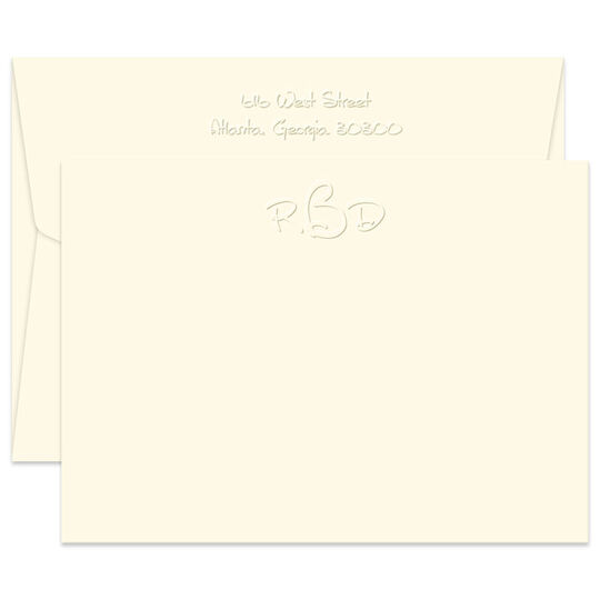 Triple Thick Wheaton Flat Note Cards - Embossed